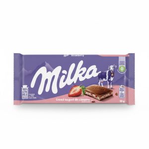 شکلات شیری میلکا با کرم توت‌فرنگی